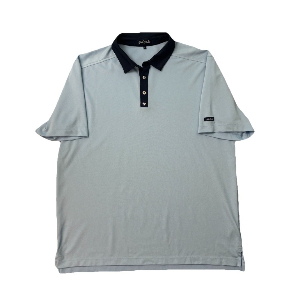 Bad Birdie Golf Polo Men's Sky Blue Pique Polo Outdoor Sport Preppy XL 0271